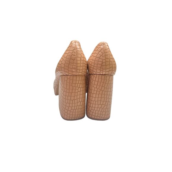 Katy Perry Uplift Nude Croc Block Heel Pumps Size 11W Platform Manmade *SEE PICS - Picture 3 of 12